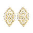 Sterling Silver 925 Earring Gold Plated Embedded With White CZ