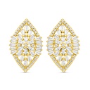 Sterling Silver 925 Earring Gold Plated Embedded With White CZ