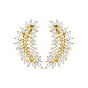 Sterling Silver 925 Earring Gold Plated Embedded With White CZ