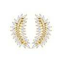 Sterling Silver 925 Earring Gold Plated Embedded With White CZ