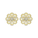 Sterling Silver 925 Earring Gold Plated Embedded With White CZ