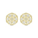 Sterling Silver 925 Earring Gold Plated Embedded With White CZ