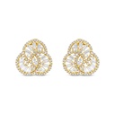 Sterling Silver 925 Earring Gold Plated Embedded With White CZ