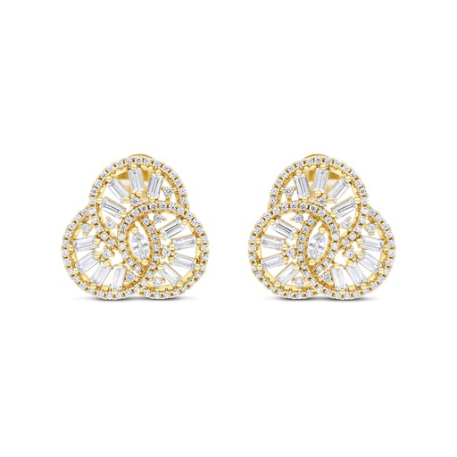 [EAR02WCZ00000C119] Sterling Silver 925 Earring Gold Plated Embedded With White CZ