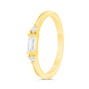 Sterling Silver 925 Ring Gold Plated Embedded With White CZ