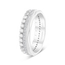 Sterling Silver 925  Ring Rhodium Plated Embedded With White CZ