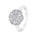 Sterling Silver 925 Ring Rhodium Plated Embedded With White CZ