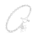 Sterling Silver 925 Bracelet Rhodium Plated Embedded With White CZ