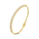 Sterling Silver 925 Bracelet Gold Plated Embedded With White CZ