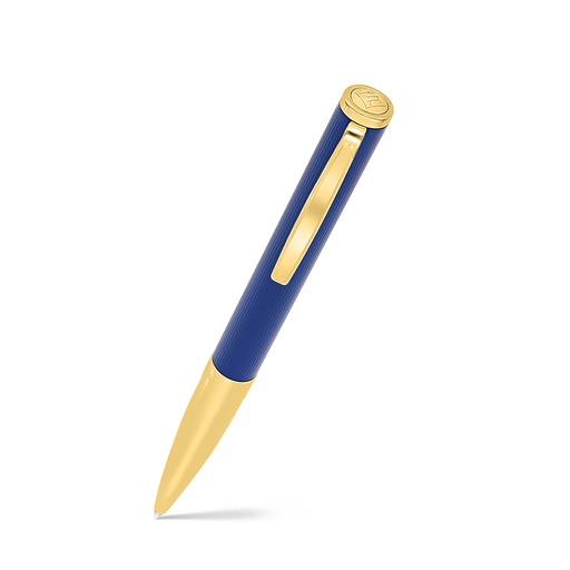 [PEN09BLU02000A030] Fayendra Pen GoldPlated Embedded With Blue Lacquer