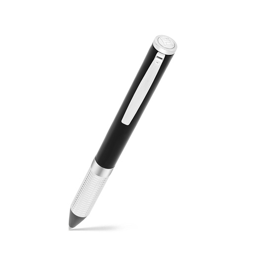 [PEN09BLK01000A031] Fayendra Luxury Pen Silver Plated Embedded With Black Lacquer