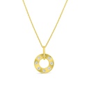 Sterling Silver 925 Necklace Gold Plated Embedded With White CZ