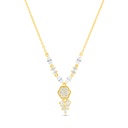 Sterling Silver 925 Necklace Gold Plated Embedded With White CZ