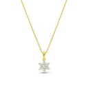 Sterling Silver 925 Necklace Rhodium Plated Embedded With White CZ