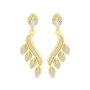 Sterling Silver 925 Earring Gold Plated Embedded With White CZ