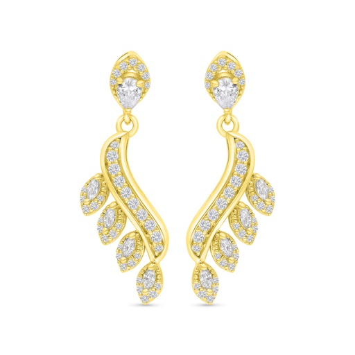 [EAR02WCZ00000C168] Sterling Silver 925 Earring Gold Plated Embedded With White CZ