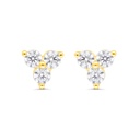 Sterling Silver 925 Earring Gold Plated Embedded With White CZ