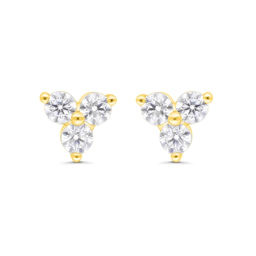 [EAR02WCZ00000C170] Sterling Silver 925 Earring Gold Plated Embedded With White CZ