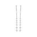 Sterling Silver 925 Earring Rhodium Plated Embedded With White CZ