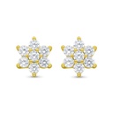 Sterling Silver 925 Earring Gold Plated Embedded With White CZ