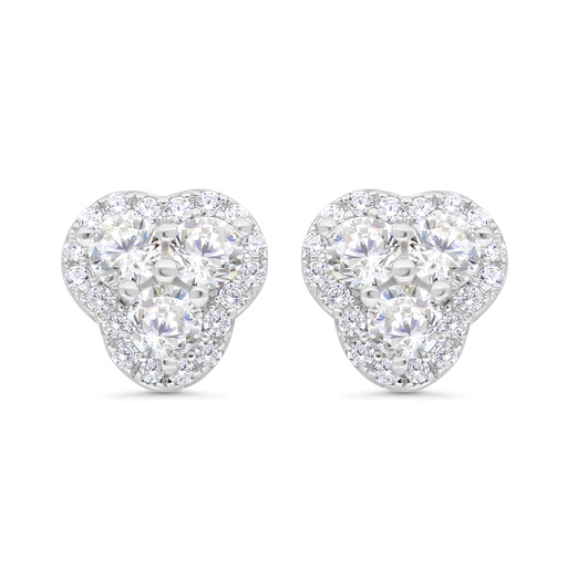 [EAR01WCZ00000C176] Sterling Silver 925 Earring Rhodium Plated Embedded With White CZ