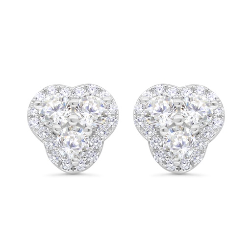 [EAR01WCZ00000C176] Sterling Silver 925 Earring Rhodium Plated Embedded With White CZ