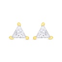 Sterling Silver 925 Earring Gold Plated Embedded With White CZ