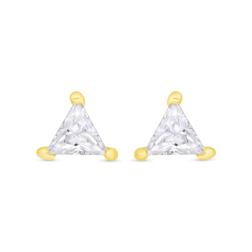 [EAR02WCZ00000C183] Sterling Silver 925 Earring Gold Plated Embedded With White CZ