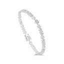 Sterling Silver 925 Bracelet Rhodium Plated Embedded With Yellow Zircon And White CZ