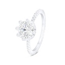 Sterling Silver 925 Ring Rhodium Plated Embedded With Yellow Zircon And White CZ