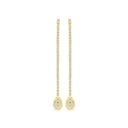 Sterling Silver 925 Earring Gold Plated Embedded With White CZ 