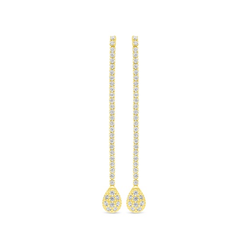 [EAR02WCZ00000C187] Sterling Silver 925 Earring Gold Plated Embedded With White CZ 