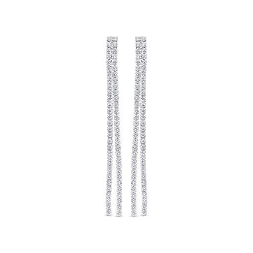 [EAR01WCZ00000C188] Sterling Silver 925 Earring Rhodium Plated Embedded With White CZ 