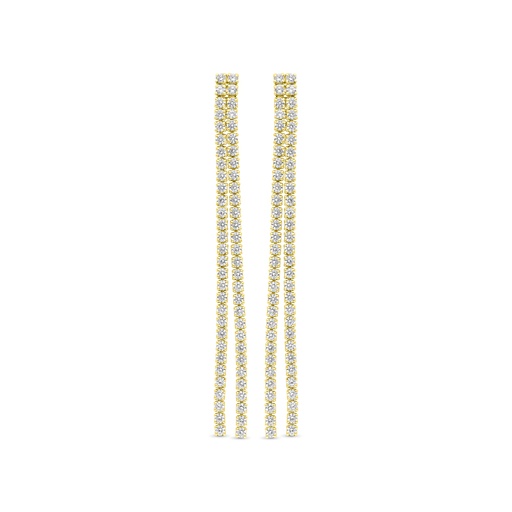 [EAR02WCZ00000C188] Sterling Silver 925 Earring Gold Plated Embedded With White CZ 