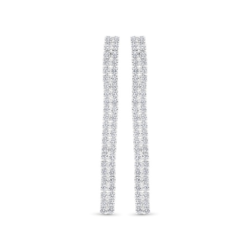 [EAR01WCZ00000C189] Sterling Silver 925 Earring Rhodium Plated Embedded With White CZ 
