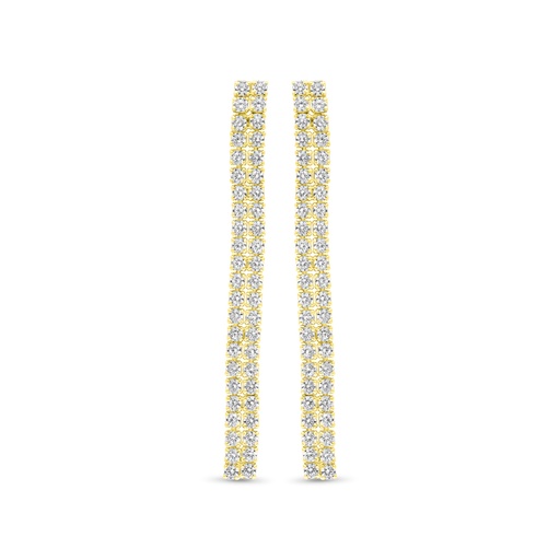 [EAR02WCZ00000C189] Sterling Silver 925 Earring Gold Plated Embedded With White CZ 