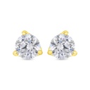 Sterling Silver 925 Earring Gold Plated Embedded With Yellow Zircon 