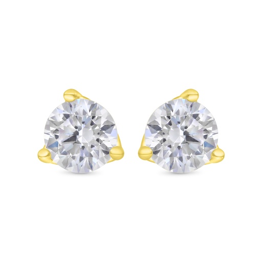 [EAR02CIT00000C192] Sterling Silver 925 Earring Gold Plated Embedded With Yellow Zircon 