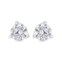 Sterling Silver 925 Earring Rhodium Plated Embedded With White CZ