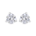 Sterling Silver 925 Earring Rhodium Plated Embedded With White CZ