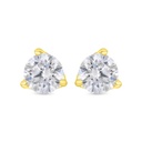Sterling Silver 925 Earring Gold Plated Embedded With White CZ
