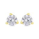 Sterling Silver 925 Earring Gold Plated Embedded With White CZ