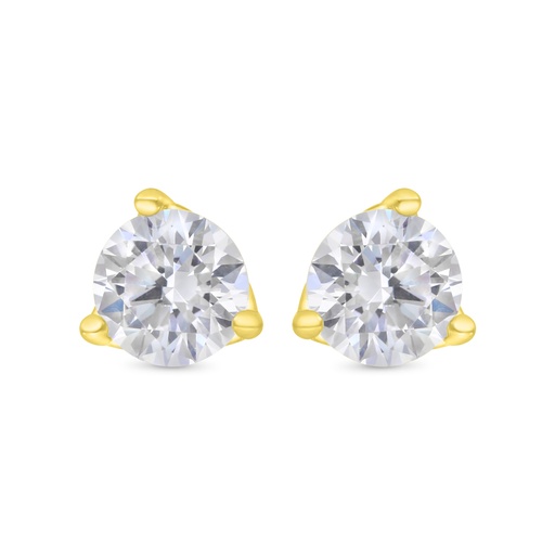 [EAR02WCZ00000C192] Sterling Silver 925 Earring Gold Plated Embedded With White CZ