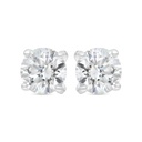 Sterling Silver 925 Earring Rhodium Plated Embedded With White CZ