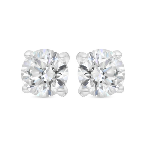 [EAR01WCZ00000C193] Sterling Silver 925 Earring Rhodium Plated Embedded With White CZ