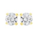 Sterling Silver 925 Earring Gold Plated Embedded With White CZ