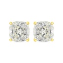 Sterling Silver 925 Earring Gold Plated Embedded With Yellow Zircon 