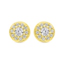 Sterling Silver 925 Earring Gold Plated Embedded With White CZ