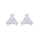 Sterling Silver 925 Earring Rhodium Plated Embedded With White CZ