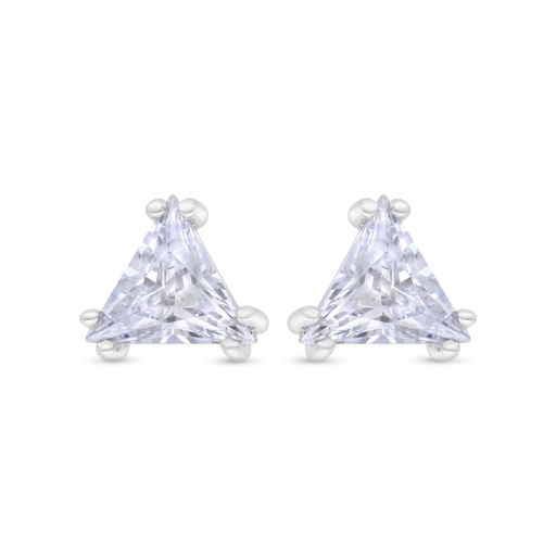 [EAR01WCZ00000C203] Sterling Silver 925 Earring Rhodium Plated Embedded With White CZ